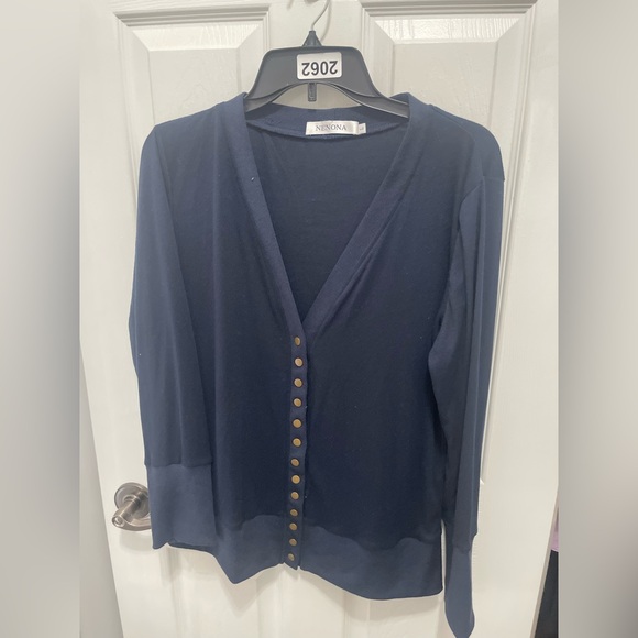 Navy Button-Down Women's Shirt - Picture 2 of 14